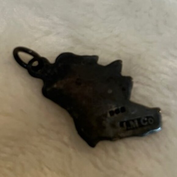 Vintage marked and signed J.M.Co. Enameled Sterling Ireland Charm - Picture 2 of 3